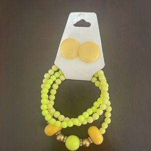 Neon earring and bracelet set